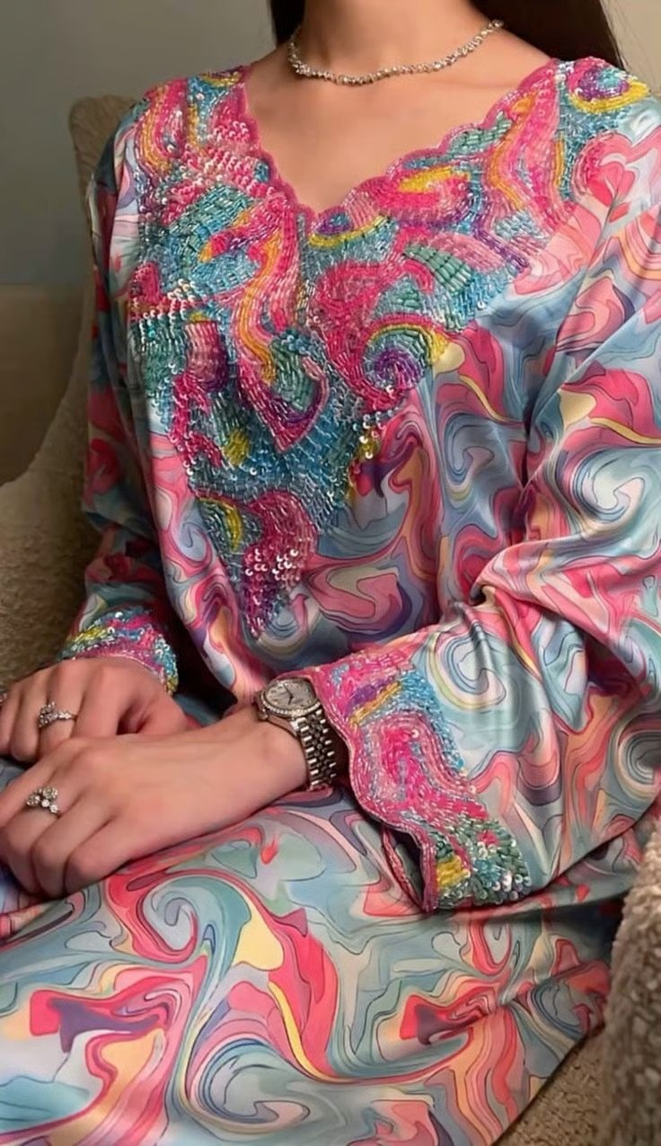 Embroidered Rainbow Mukhawar