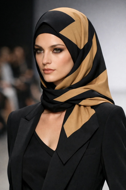 Striped Satin Hijab