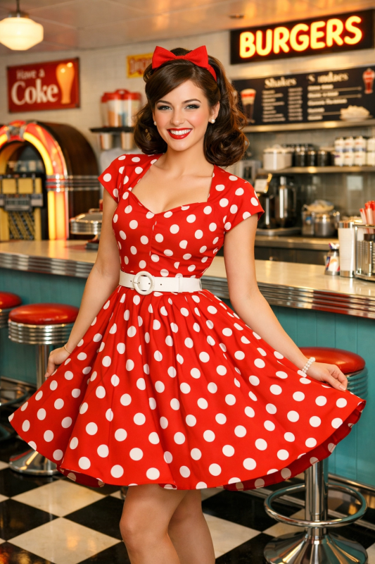 Retro Polka Dot Dress