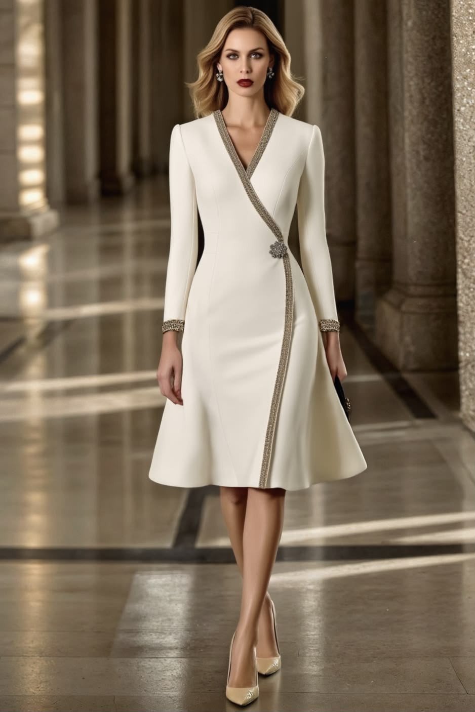 Ivory Noir Statement Dress